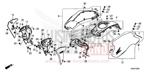 BUSE/CAPOT DE RESERVOIR CBF300NAJ de 2018